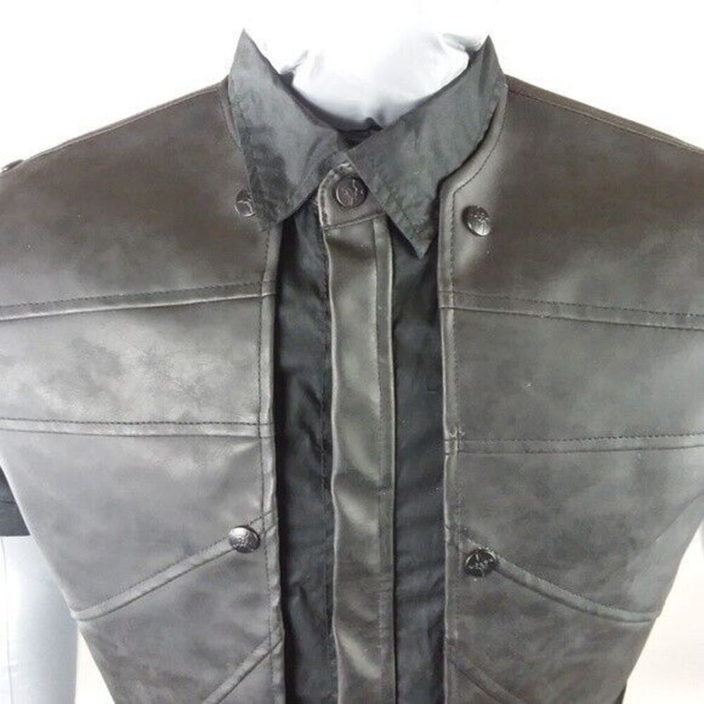 Vintage Lip Service Gothic Gothcore Punk Rocker Vegan Leather Vest Sz Small